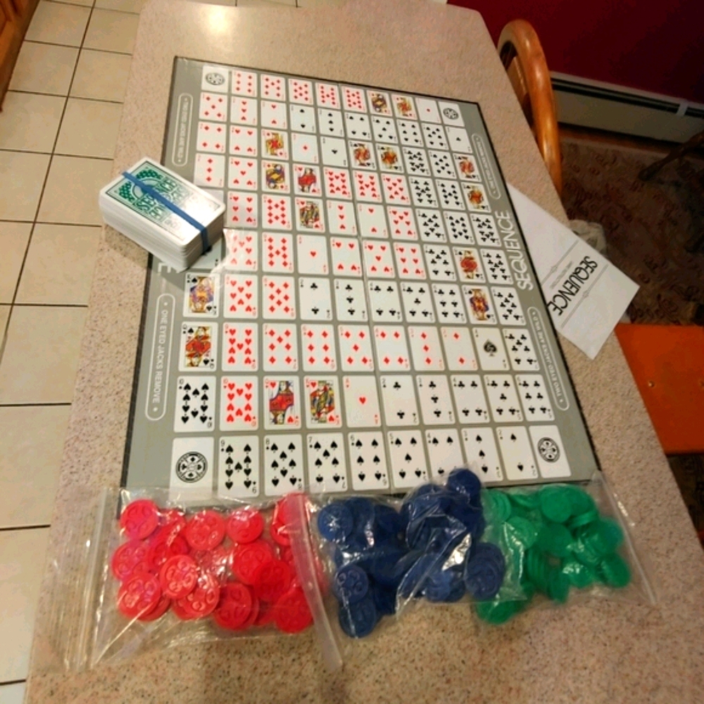 SEQUENCE Card Counting Board Game Ages 7 to Adult